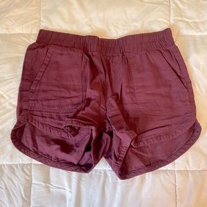 Maroon flowy shorts